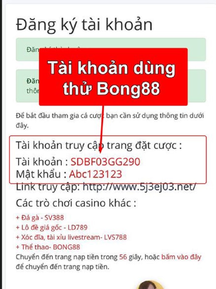 Cách tạo tài khoản dùng thử bong88 cho người mới bắt đầu