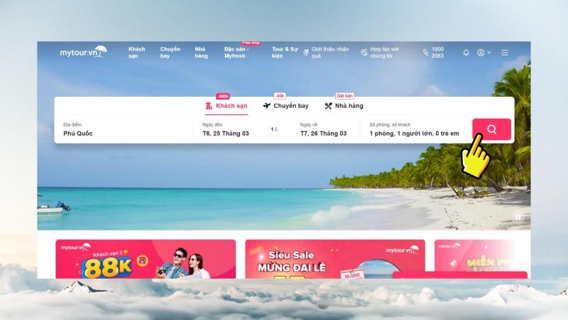 Một trong những chương trình khuyến mại của Mytour.vn